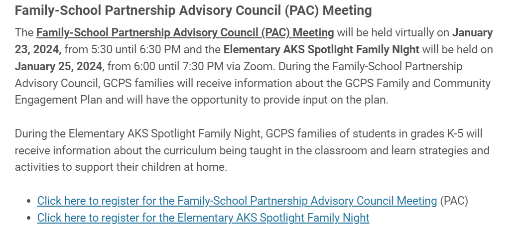 PAC Meeting